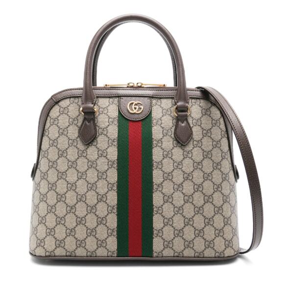 NEW GUCCI MEDIUM WEB GG OPHIDIA SHOULDER CROSSBODY BAG PURSE AUTHENTIC - Picture 1 of 16